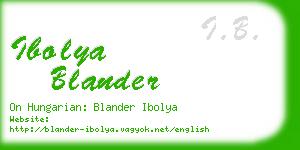 ibolya blander business card